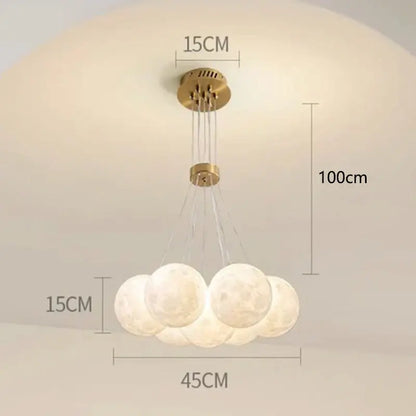 Contemporary led pendant lights gold moon chandelier dining room