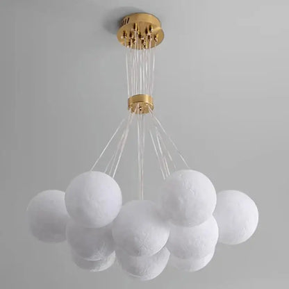 Contemporary led pendant lights gold moon chandelier dining room