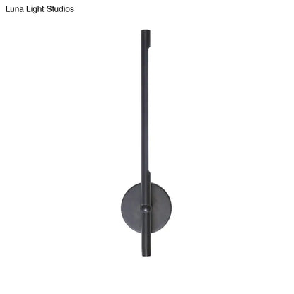 DecorBites™ Contemporary LED Sconce Light - Metal and Acrylic Shade - Black/White Tubular Wall Mount - Warm/White Light