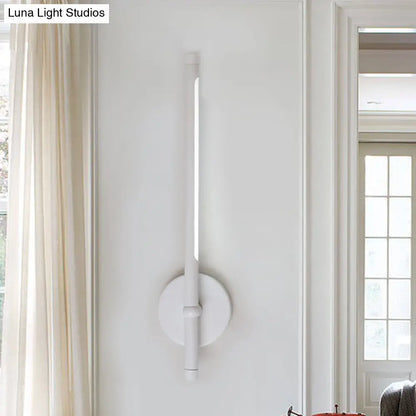 DecorBites™ Contemporary LED Sconce Light - Metal and Acrylic Shade - Black/White Tubular Wall Mount - Warm/White Light
