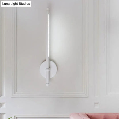 DecorBites™ Contemporary LED Sconce Light - Metal and Acrylic Shade - Black/White Tubular Wall Mount - Warm/White Light