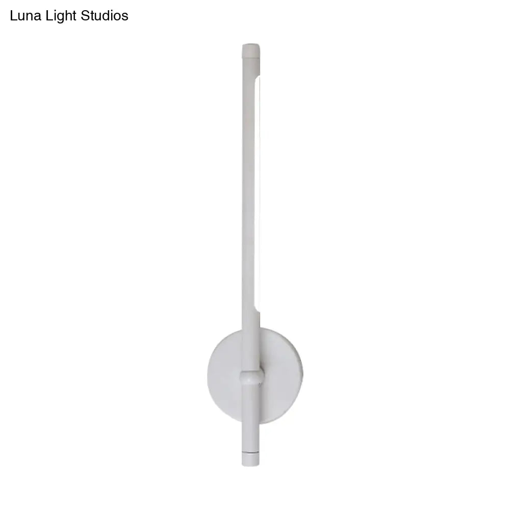 DecorBites™ Contemporary LED Sconce Light - Metal and Acrylic Shade - Black/White Tubular Wall Mount - Warm/White Light