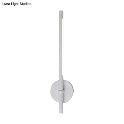 DecorBites™ Contemporary LED Sconce Light - Metal and Acrylic Shade - Black/White Tubular Wall Mount - Warm/White Light