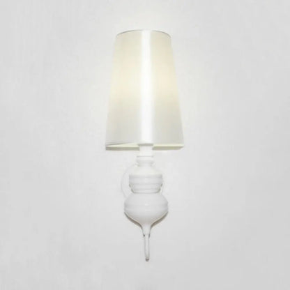 DecorBites™ Contemporary LED Tapered Wall Sconce Light, 6"/8"/10" Dia, Fabric White/Black/Silver