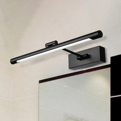 DecorBites™ Contemporary LED Tubed Vanity Wall Sconce - Black/White Acrylic Wall Lamp for Bathrooms - 16.5"/18" Wide