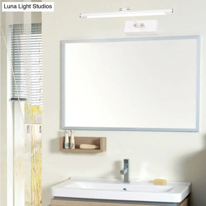 DecorBites™ Contemporary LED Tubed Vanity Wall Sconce - Black/White Acrylic Wall Lamp for Bathrooms - 16.5"/18" Wide
