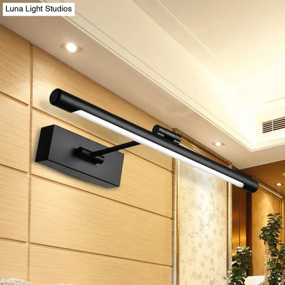 DecorBites™ Contemporary LED Tubed Vanity Wall Sconce - Black/White Acrylic Wall Lamp for Bathrooms - 16.5"/18" Wide