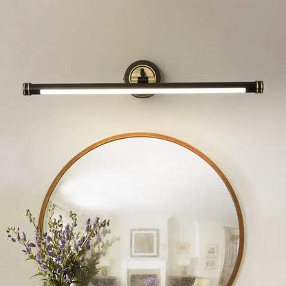 DecorBites™ Contemporary LED Tubular Wall Sconce with Adjustable Arm - Black/Brass Metal Vanity Light Fixture