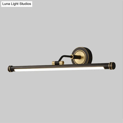 DecorBites™ Contemporary LED Tubular Wall Sconce with Adjustable Arm - Black/Brass Metal Vanity Light Fixture
