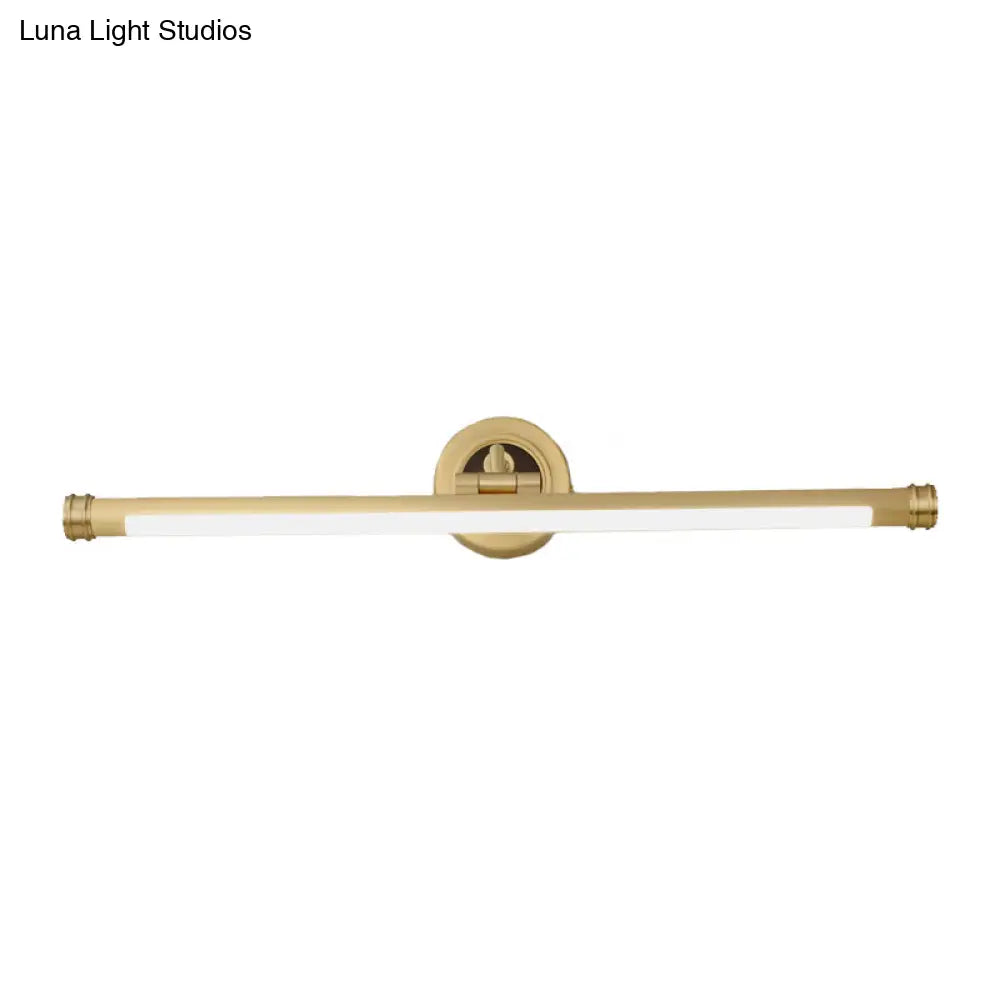 DecorBites™ Contemporary LED Tubular Wall Sconce with Adjustable Arm - Black/Brass Metal Vanity Light Fixture