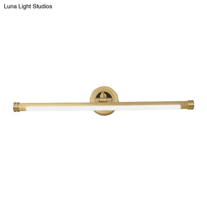 DecorBites™ Contemporary LED Tubular Wall Sconce with Adjustable Arm - Black/Brass Metal Vanity Light Fixture