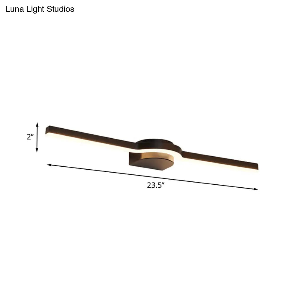 DecorBites™ Contemporary LED Vanity Light in Black and White/Warm Light - 16"/23.5" Slim Line Acrylic Wall Sconce