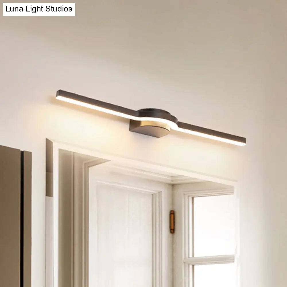 DecorBites™ Contemporary LED Vanity Light in Black and White/Warm Light - 16"/23.5" Slim Line Acrylic Wall Sconce
