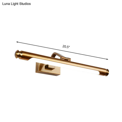 DecorBites™ Contemporary LED Vanity Light in Gold Finish - Tubed Wall Sconce for Kitchen, 20.5"/26" W