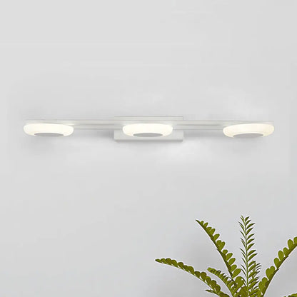 DecorBites™ Contemporary LED Vanity Sconce: White Round Acrylic Wall Mounted Light, 3 Lights