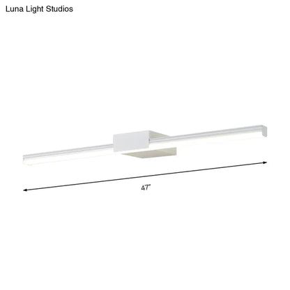 DecorBites™ Contemporary LED Vanity Wall Sconce in Natural Light - Linear Metal, White/Black, 16" to 31.5" Wide