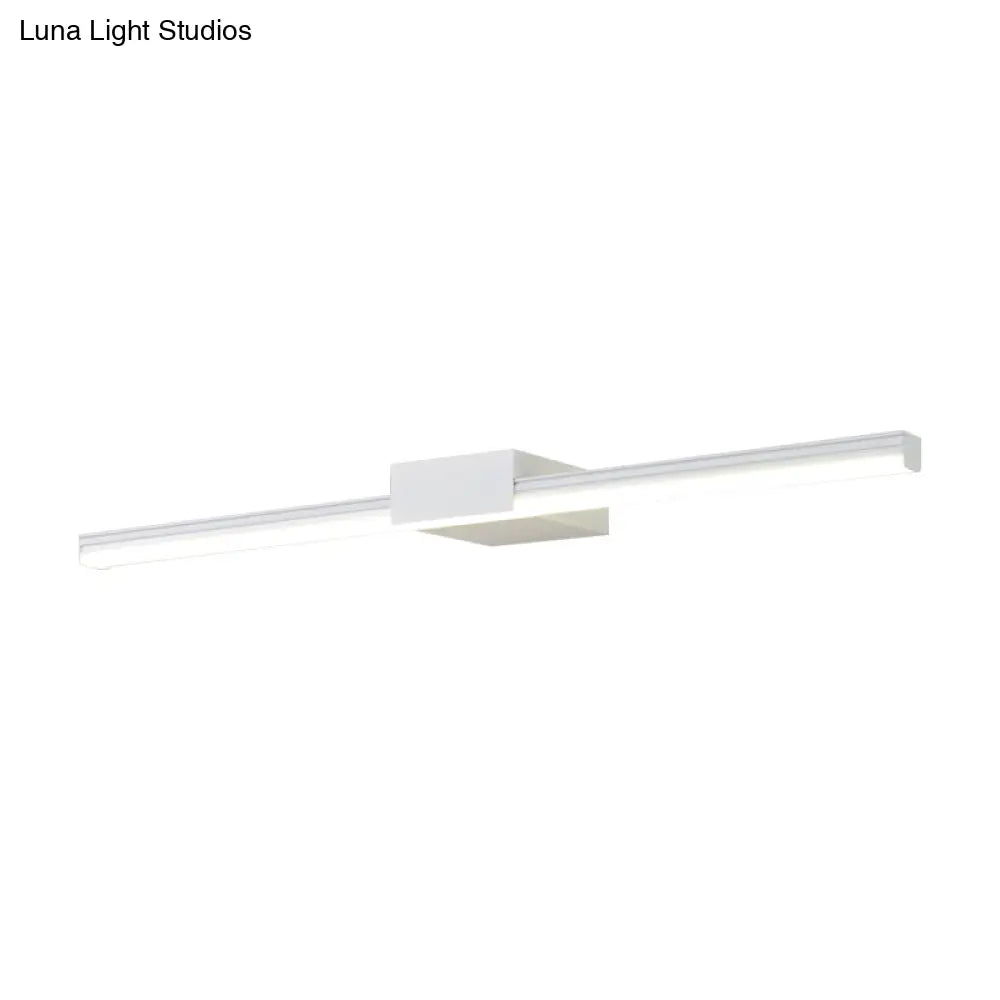DecorBites™ Contemporary LED Vanity Wall Sconce in Natural Light - Linear Metal, White/Black, 16" to 31.5" Wide