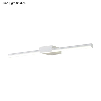 DecorBites™ Contemporary LED Vanity Wall Sconce in Natural Light - Linear Metal, White/Black, 16" to 31.5" Wide