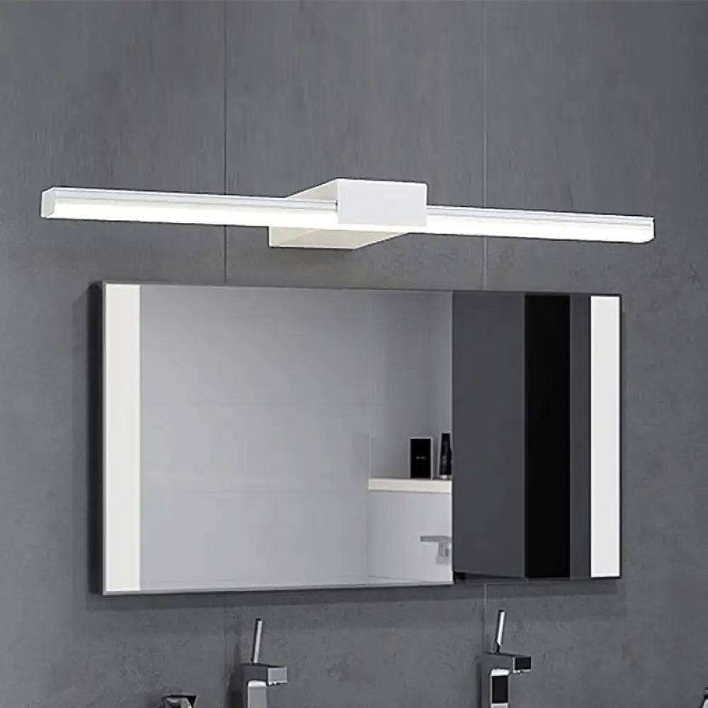 DecorBites™ Contemporary LED Vanity Wall Sconce in Natural Light - Linear Metal, White/Black, 16" to 31.5" Wide