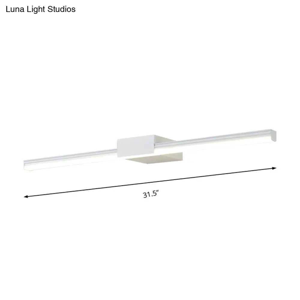 DecorBites™ Contemporary LED Vanity Wall Sconce in Natural Light - Linear Metal, White/Black, 16" to 31.5" Wide