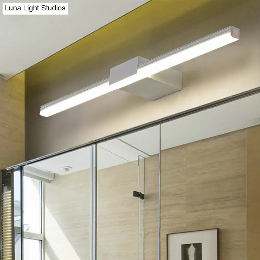 DecorBites™ Contemporary LED Vanity Wall Sconce in Natural Light - Linear Metal, White/Black, 16" to 31.5" Wide