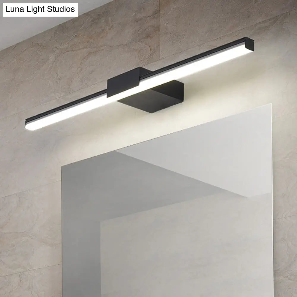 DecorBites™ Contemporary LED Vanity Wall Sconce in Natural Light - Linear Metal, White/Black, 16" to 31.5" Wide