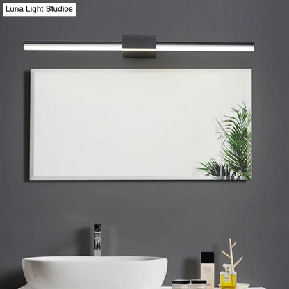 DecorBites™ Contemporary LED Vanity Wall Sconce in Natural Light - Linear Metal, White/Black, 16" to 31.5" Wide