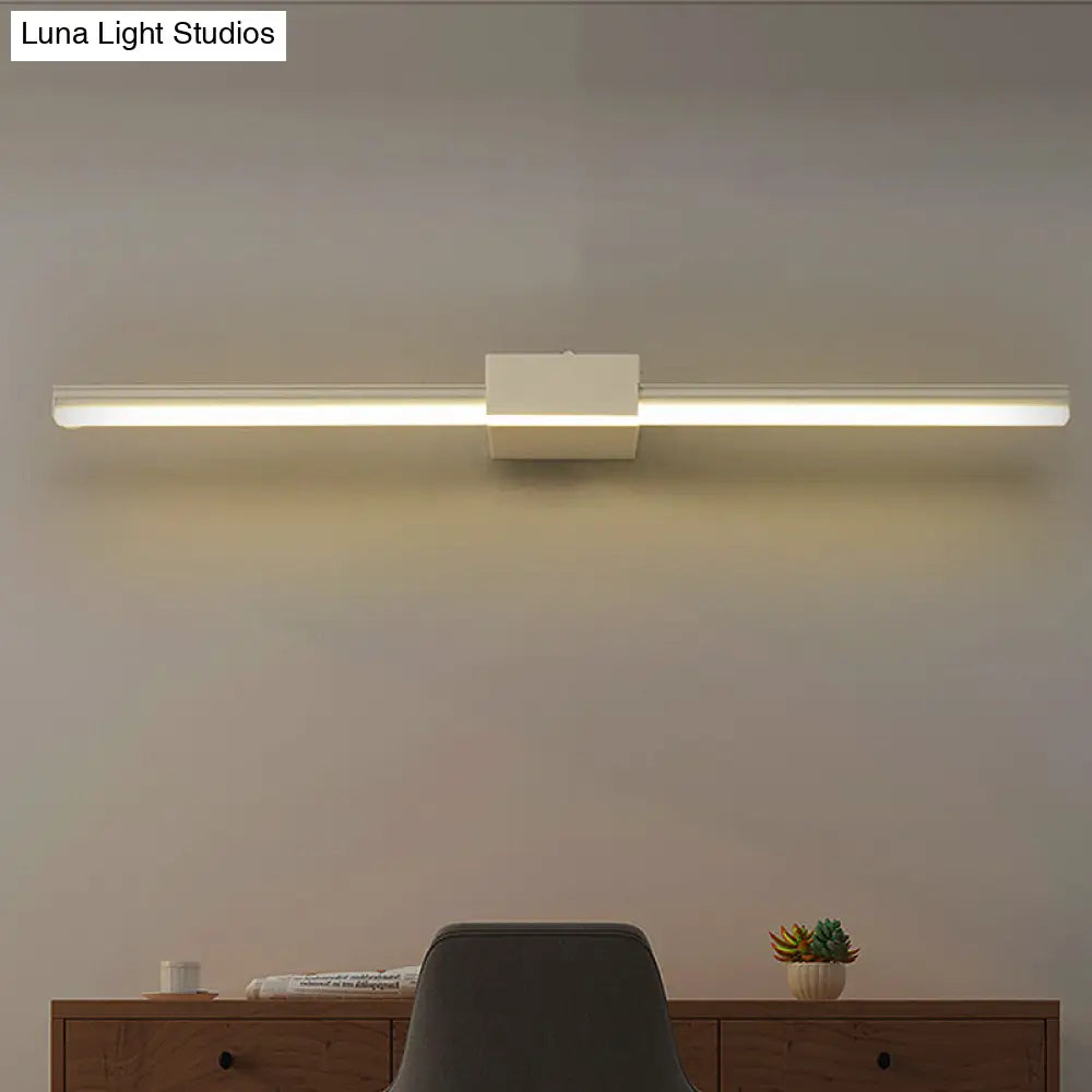 DecorBites™ Contemporary LED Vanity Wall Sconce in Natural Light - Linear Metal, White/Black, 16" to 31.5" Wide