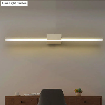 DecorBites™ Contemporary LED Vanity Wall Sconce in Natural Light - Linear Metal, White/Black, 16" to 31.5" Wide