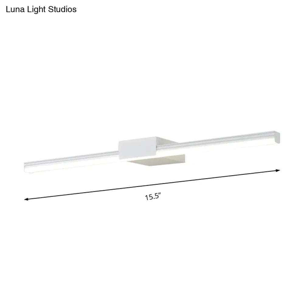 DecorBites™ Contemporary LED Vanity Wall Sconce in Natural Light - Linear Metal, White/Black, 16" to 31.5" Wide