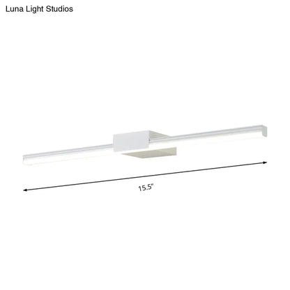 DecorBites™ Contemporary LED Vanity Wall Sconce in Natural Light - Linear Metal, White/Black, 16" to 31.5" Wide