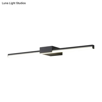 DecorBites™ Contemporary LED Vanity Wall Sconce in Natural Light - Linear Metal, White/Black, 16" to 31.5" Wide