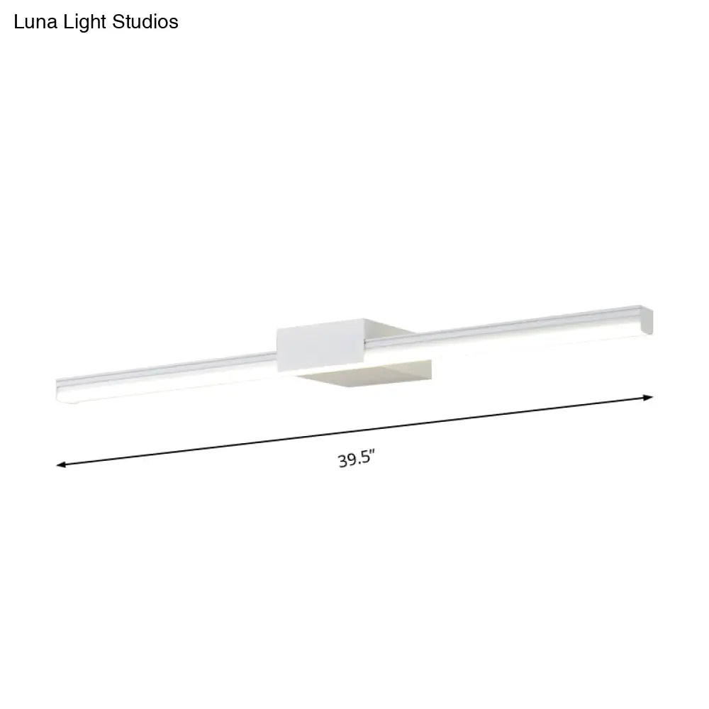 DecorBites™ Contemporary LED Vanity Wall Sconce in Natural Light - Linear Metal, White/Black, 16" to 31.5" Wide