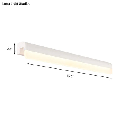 DecorBites™ Contemporary LED Vanity Wall Sconce in White/Black Acrylic - 16"/19.5"/23.5" Wide