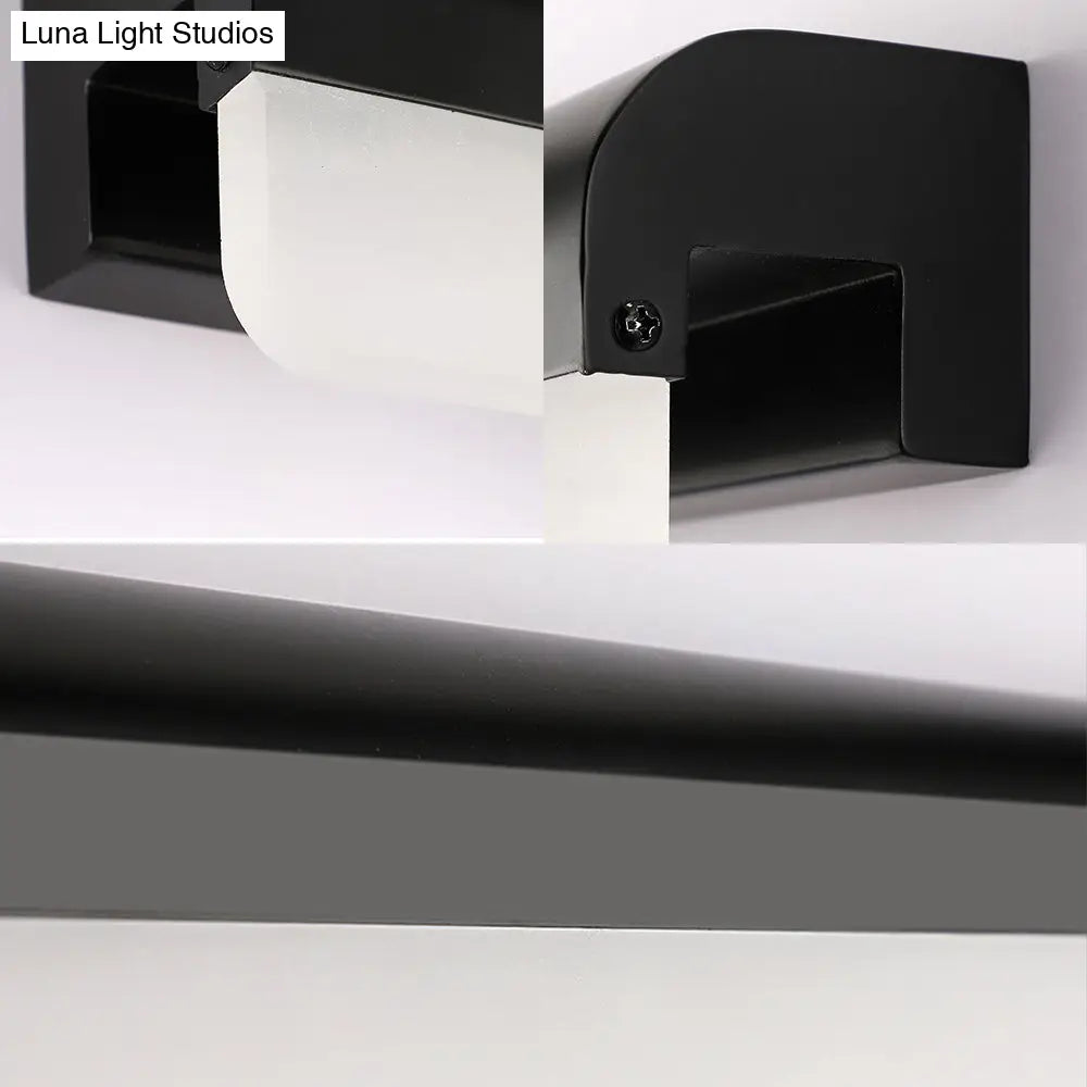 DecorBites™ Contemporary LED Vanity Wall Sconce in White/Black Acrylic - 16"/19.5"/23.5" Wide