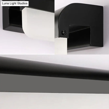 DecorBites™ Contemporary LED Vanity Wall Sconce in White/Black Acrylic - 16"/19.5"/23.5" Wide