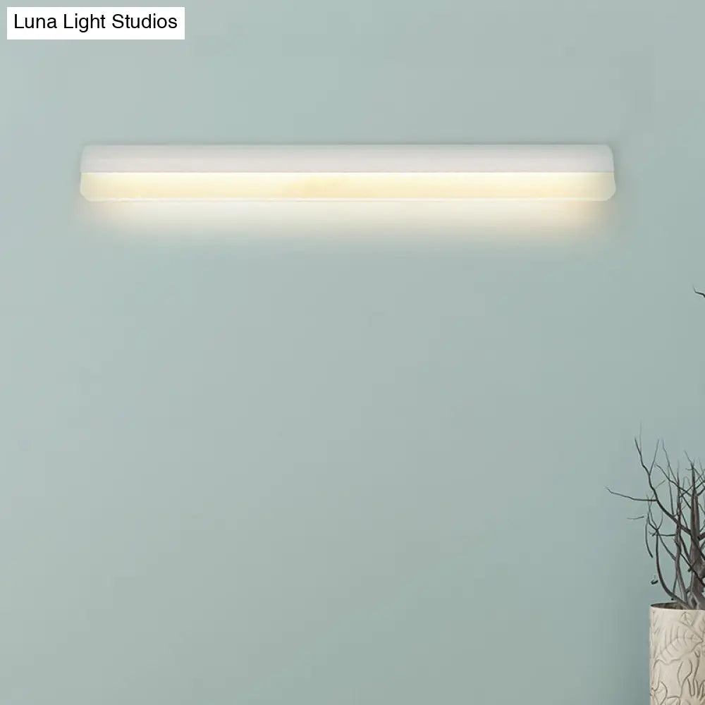 DecorBites™ Contemporary LED Vanity Wall Sconce in White/Black Acrylic - 16"/19.5"/23.5" Wide