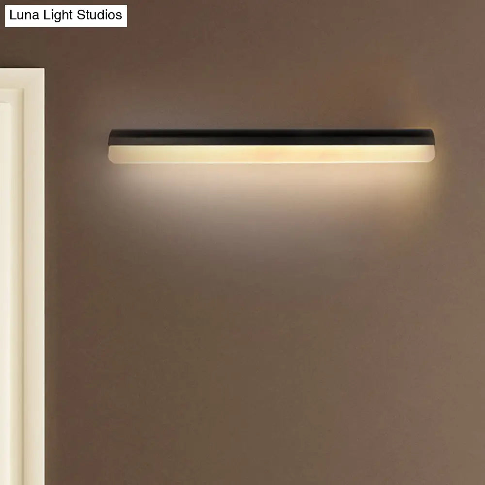 DecorBites™ Contemporary LED Vanity Wall Sconce in White/Black Acrylic - 16"/19.5"/23.5" Wide