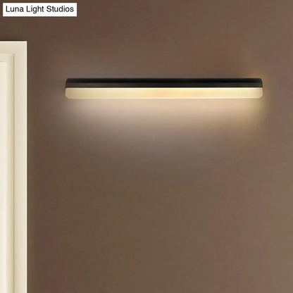 DecorBites™ Contemporary LED Vanity Wall Sconce in White/Black Acrylic - 16"/19.5"/23.5" Wide