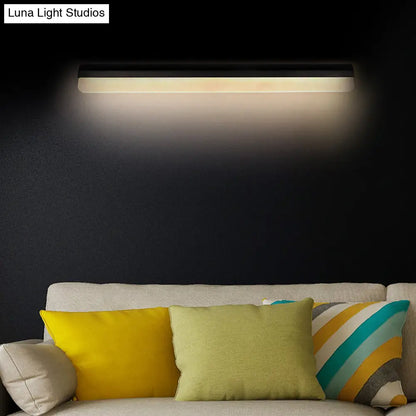 DecorBites™ Contemporary LED Vanity Wall Sconce in White/Black Acrylic - 16"/19.5"/23.5" Wide