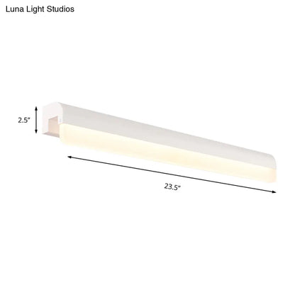 DecorBites™ Contemporary LED Vanity Wall Sconce in White/Black Acrylic - 16"/19.5"/23.5" Wide