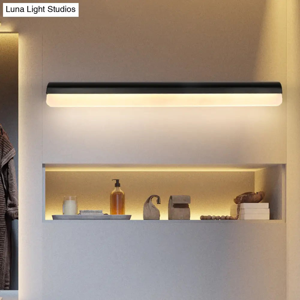 DecorBites™ Contemporary LED Vanity Wall Sconce in White/Black Acrylic - 16"/19.5"/23.5" Wide