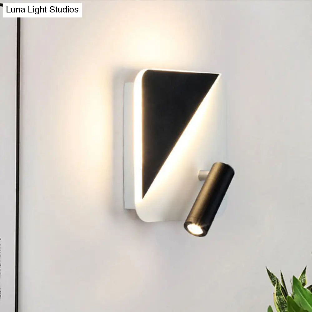 DecorBites™ Contemporary LED Wall Lamp for Bedroom and Study with Black/White Metal Spotlight