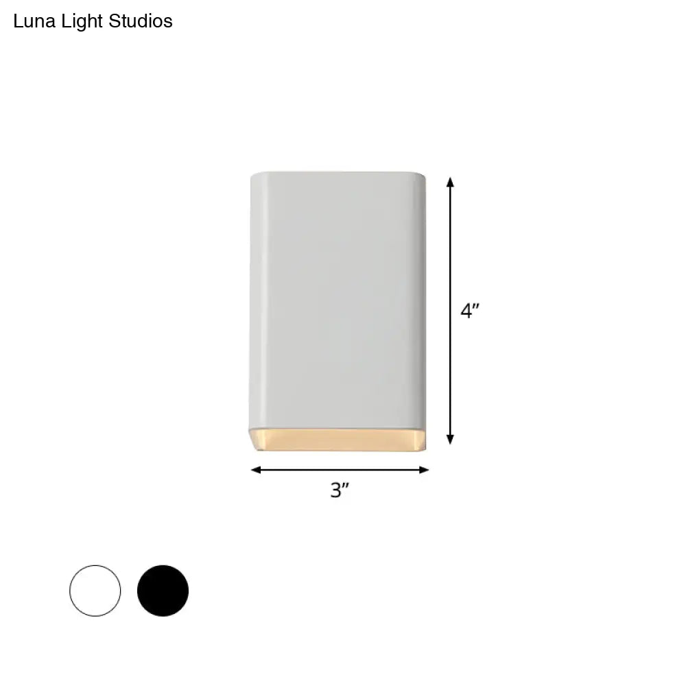 DecorBites™ Contemporary LED Wall Mount Lamp - Black/White Cube Shade, Metallic Finish - Ideal for Bedside with Warm/White Lighting