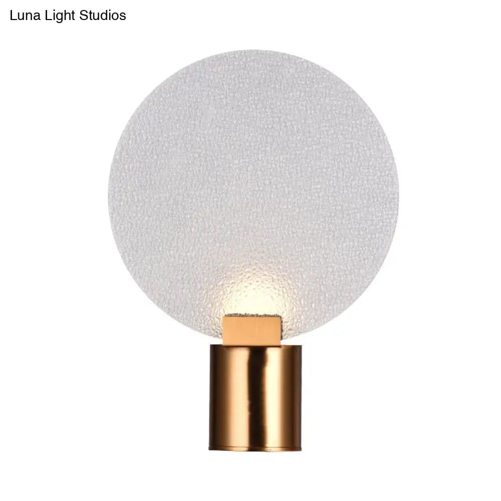 DecorBites™ Contemporary LED Wall Mounted Lamp - Gold Round Design with Bubble Glass Shade