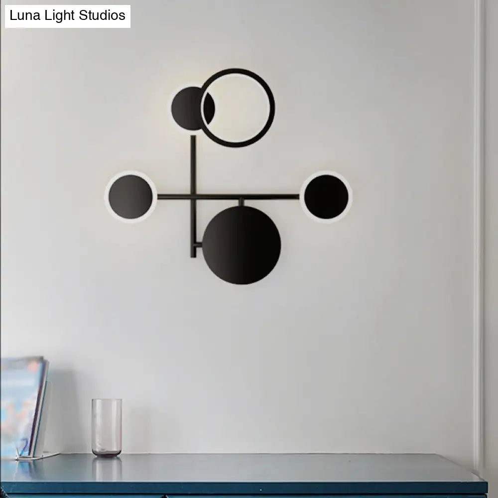DecorBites™ Contemporary LED Wall Sconce in Metallic Round Design - Black, 2/3/4 Lights
