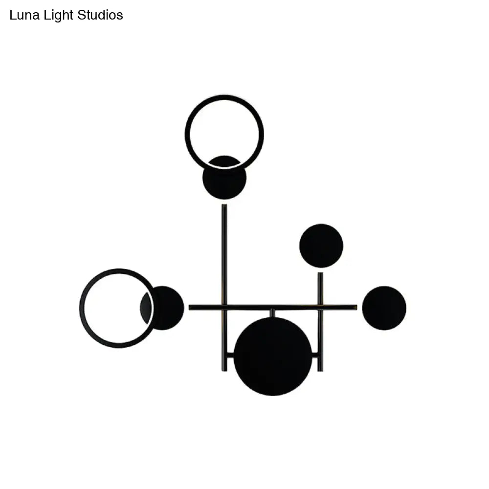 DecorBites™ Contemporary LED Wall Sconce in Metallic Round Design - Black, 2/3/4 Lights