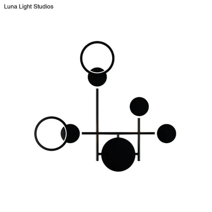 DecorBites™ Contemporary LED Wall Sconce in Metallic Round Design - Black, 2/3/4 Lights