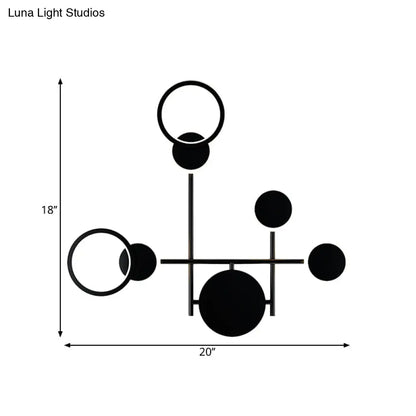 DecorBites™ Contemporary LED Wall Sconce in Metallic Round Design - Black, 2/3/4 Lights