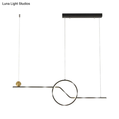 DecorBites™ Contemporary Metal Ceiling Light with LED Island Pendant in Black for Dining Room, Warm/White Light